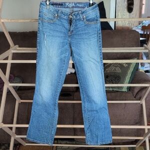 Classic Blue Boot Cut Jeans with Durable Denim